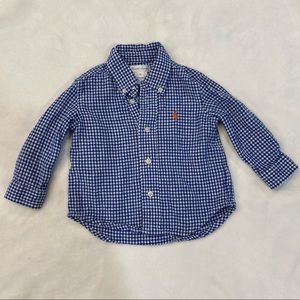 Ralph Lauren 9 Month Button Up W/ Roll Tab Sleeves. ORIGINALLY $50 PRFCT CNDTN!!